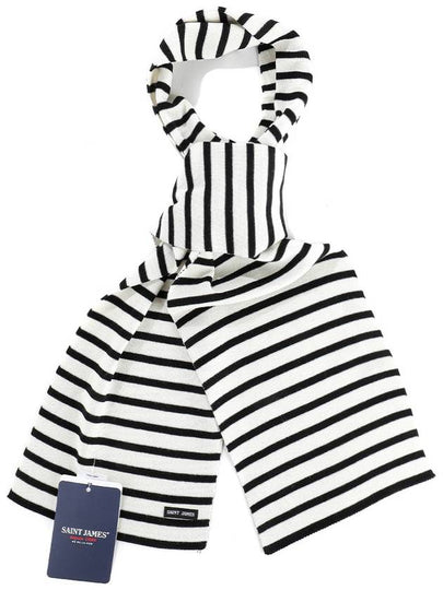 KH Duguay Stripe Muffler White Black - SAINT JAMES - BALAAN 2