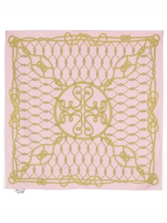 Thora Birch 24 ROPE LOGO SILK SQUARE 157356 650 scarf - TORY BURCH - BALAAN 1