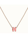 Mini Pop H Pendant Necklace Rose Gold - HERMES - BALAAN 4