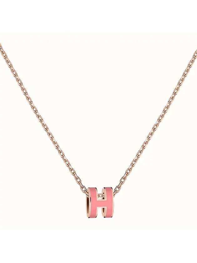 Mini Pop H Pendant Necklace Rose Gold - HERMES - BALAAN 4