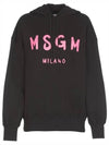 Milano Brushed Logo Hoodie Black - MSGM - BALAAN 2