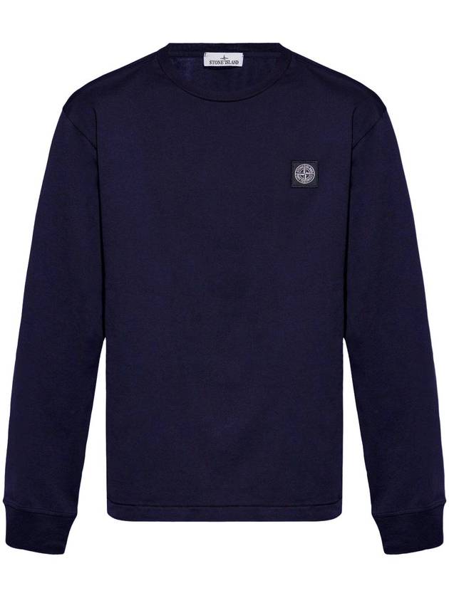 Chest Patch Long Sleeve T-Shirt Blue - STONE ISLAND - BALAAN 2