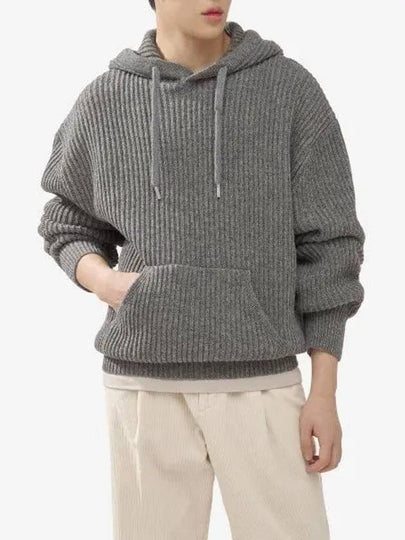 Wool Viscose Hoodie Grey - AMI - BALAAN 2