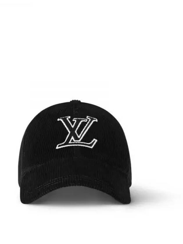 LV Signature Corduroy Ball Cap Baseball Luxury Hat Black M7784L - LOUIS VUITTON - BALAAN 1