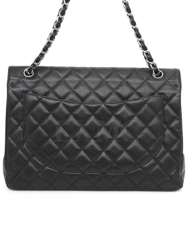 Classic Caviar Maxi Black Silver Chain Flap Bag A47600 - CHANEL - BALAAN 3