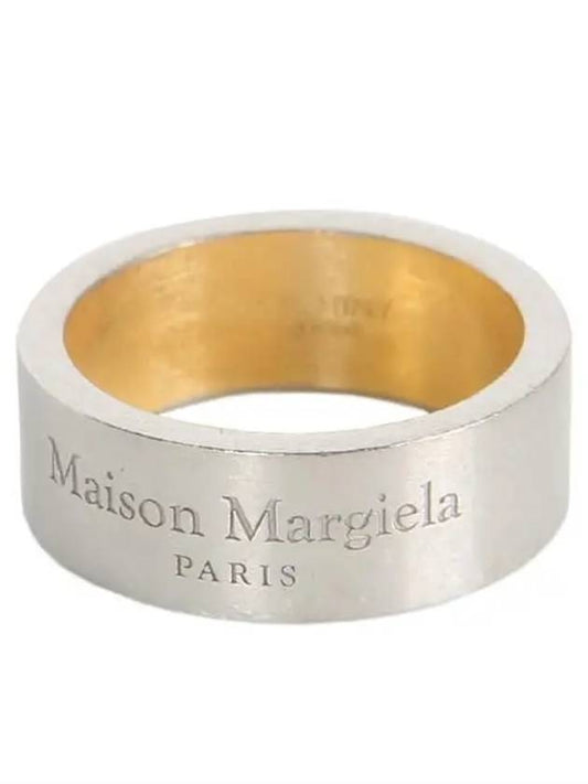 Lettering Logo Ring Silver Gold - MAISON MARGIELA - BALAAN.