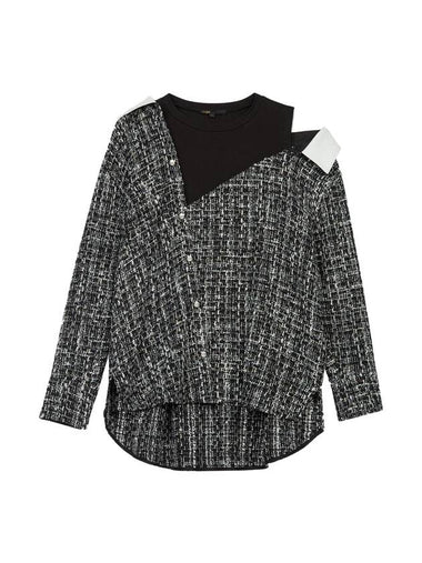 Women's Tweed Blouse Black - MAJE - BALAAN 1