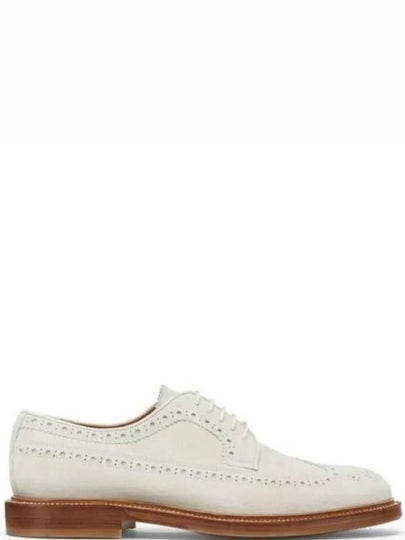 Perforated-Embellished Lace-Up Derby Beige - BRUNELLO CUCINELLI - BALAAN 2