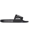 VLTN Logo Rubber Slippers Black - VALENTINO - BALAAN 3