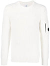 Men's Lens Detail Crew Neck Knit Top White - CP COMPANY - BALAAN 2