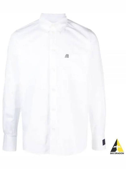 Embroidered Logo Cotton Long Sleeve Shirt White - MSGM - BALAAN 2