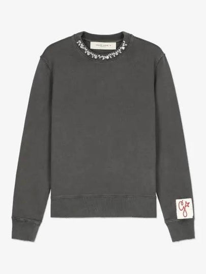 Crystal Decorated Crew Neck Sweatshirt Grey - GOLDEN GOOSE - BALAAN 2