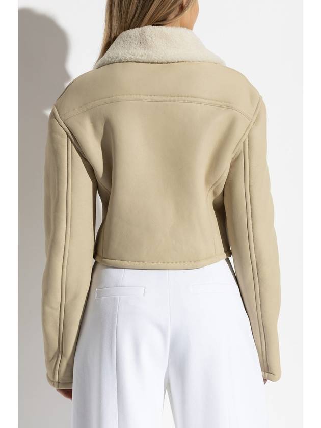 Jacquemus Double-breasted Shearling Coat, Women's, Cream - JACQUEMUS - BALAAN 4