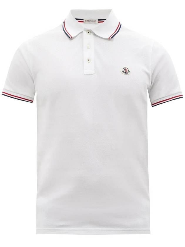 Logo Patch Short Sleeve Polo Optical White - MONCLER - BALAAN 2