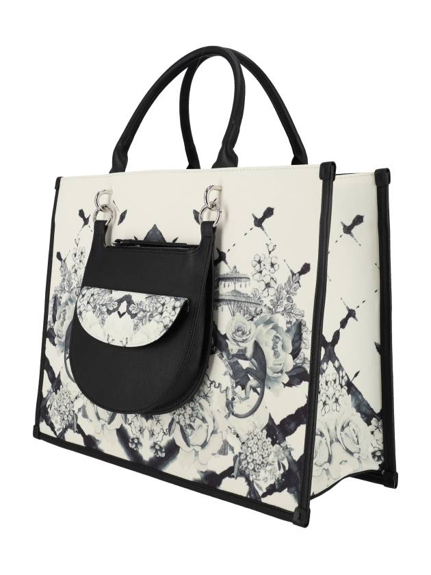 BlackLine Flower Art Shopper Bag_Black - ALICEMARTHA - BALAAN 2