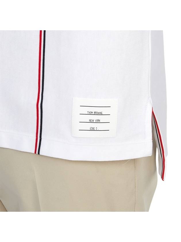 RWB Stripe Cotton Short Sleeve T-shirt White - THOM BROWNE - BALAAN 8