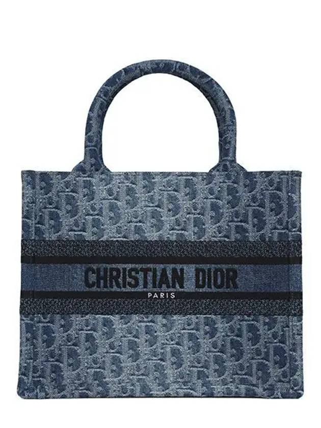 Oblique Small Denim Book Tote Bag Blue - DIOR - BALAAN 2