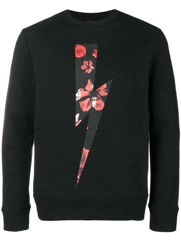 Flower Sweatshirt Black - NEIL BARRETT - BALAAN 1