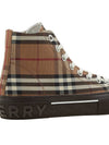 Vintage Check Stripe Logo High Top Sneakers Brown - BURBERRY - BALAAN 11