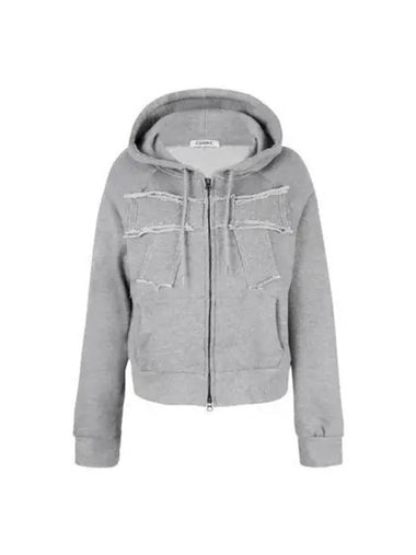 Big Ribbon Hoodie Zip Up Gray - CERRIC - BALAAN 1