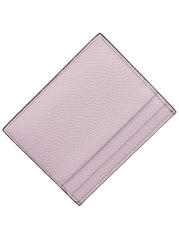 V Logo Signature Card Wallet Pink - VALENTINO - BALAAN 8