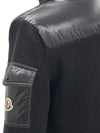 Padded Wool Cardigan Black - MONCLER - BALAAN 4