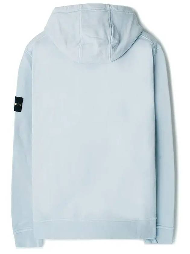 Logo Patch Cotton Fleece Hoodie Light Blue - STONE ISLAND - BALAAN 3