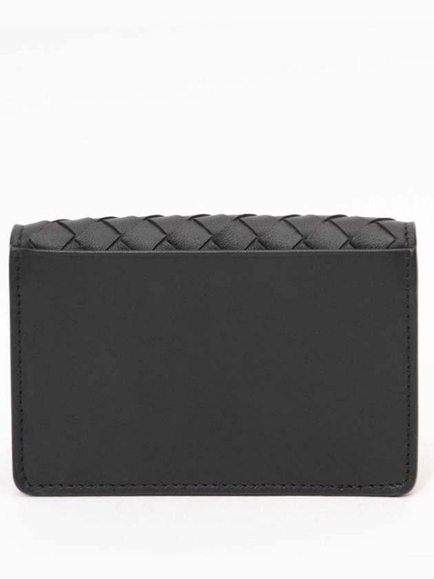 Intrecciato Flap Card Wallet Black - BOTTEGA VENETA - BALAAN 3