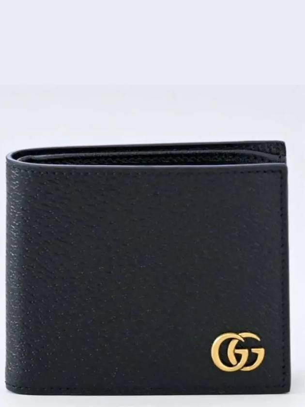 GG Marmont Leather Bi Fold Wallet Black Gold - GUCCI - BALAAN 2