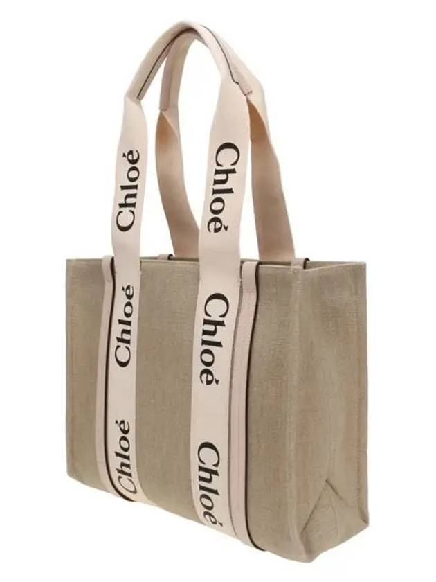 Woody Canvas Medium Tote Bag Cement Pink - CHLOE - BALAAN 3