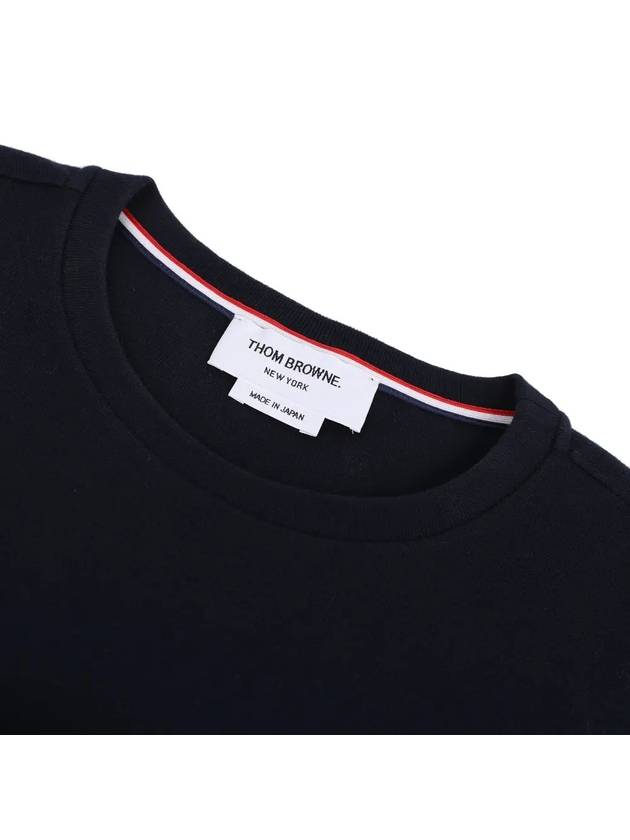 Cotton Rugby Long Sleeve T-Shirt Navy - THOM BROWNE - BALAAN 4