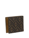 FF Logo Fabric Half Wallet Brown - FENDI - BALAAN 4