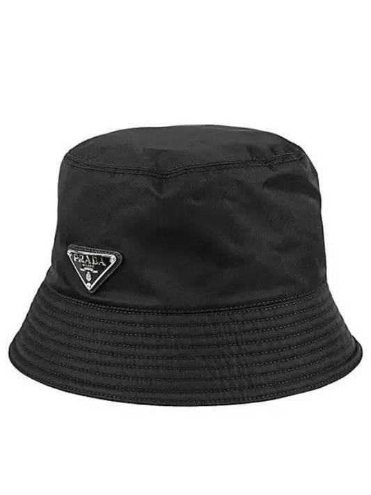 Triangle Logo Re-nylon Bucket Hat Black - PRADA - BALAAN 2