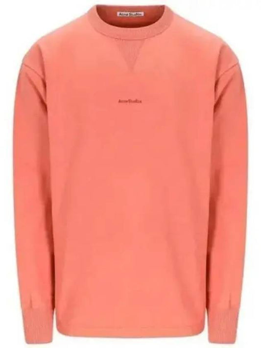 Logo Cropped Neck Oversized Fit Sweatshirt Salmon Pink - ACNE STUDIOS - BALAAN 2