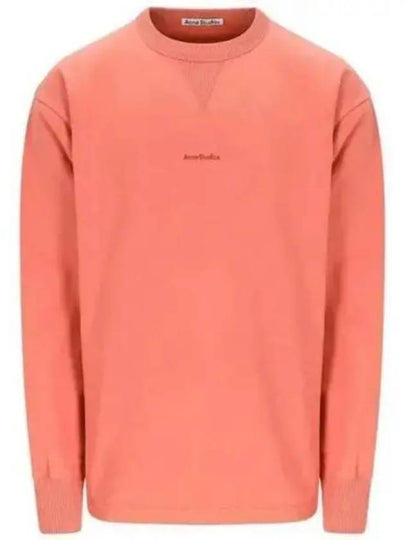 Logo Cropped Neck Oversized Fit Sweatshirt Salmon Pink - ACNE STUDIOS - BALAAN 2