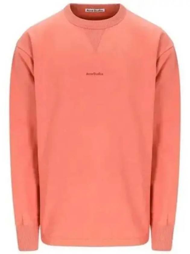 Logo Cropped Neck Oversized Fit Sweatshirt Salmon Pink - ACNE STUDIOS - BALAAN 2