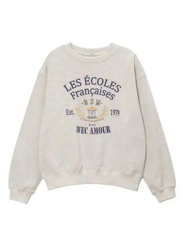 Ecole Artwork Crew Neck Oatmeal - BENSIMON - BALAAN 1