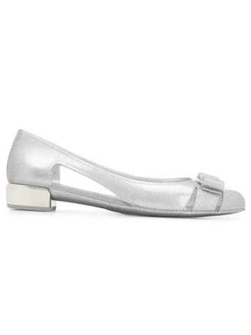 Vara Bow Jelly Ballet Flat Silver - SALVATORE FERRAGAMO - BALAAN 1