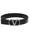 Buckle Leather Belt Black - VALENTINO - BALAAN 3