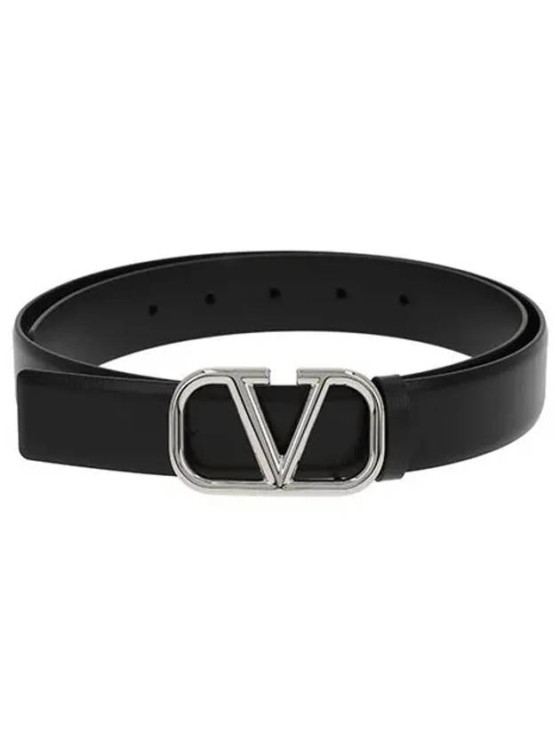 Buckle Leather Belt Black - VALENTINO - BALAAN 6