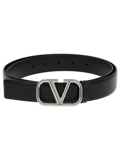 Buckle Leather Belt Black - VALENTINO - BALAAN 2