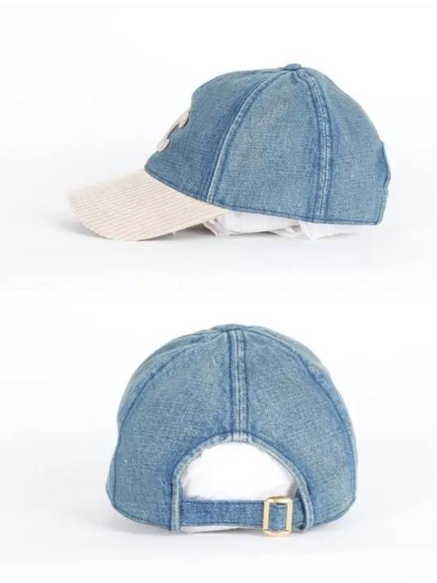 Triomphe Patch Ball Cap Union Wash Blue - CELINE - BALAAN 4