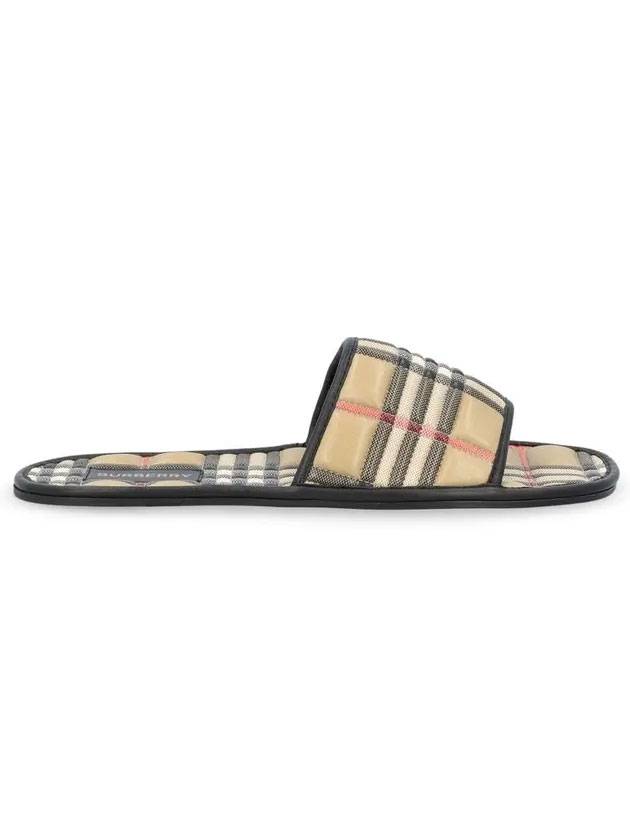 Check Quilted Slippers Beige - BURBERRY - BALAAN.