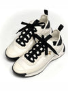 Mixed Fibers Velvet Calfskin Low Top Sneakers Ivory - CHANEL - BALAAN 6