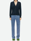 Wool knit cardigan midnight blue - BOTTEGA VENETA - BALAAN 3