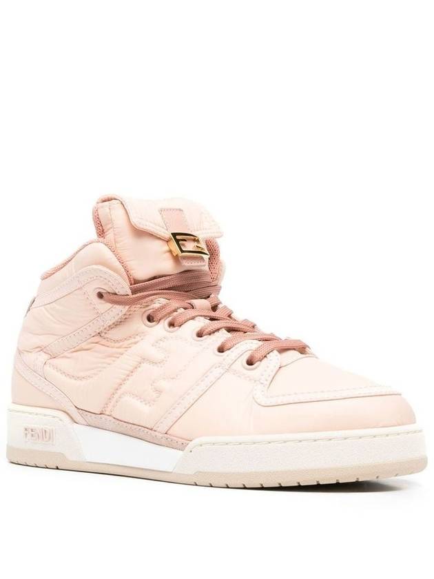 Match FF Logo High Top Sneakers Pink - FENDI - BALAAN 8