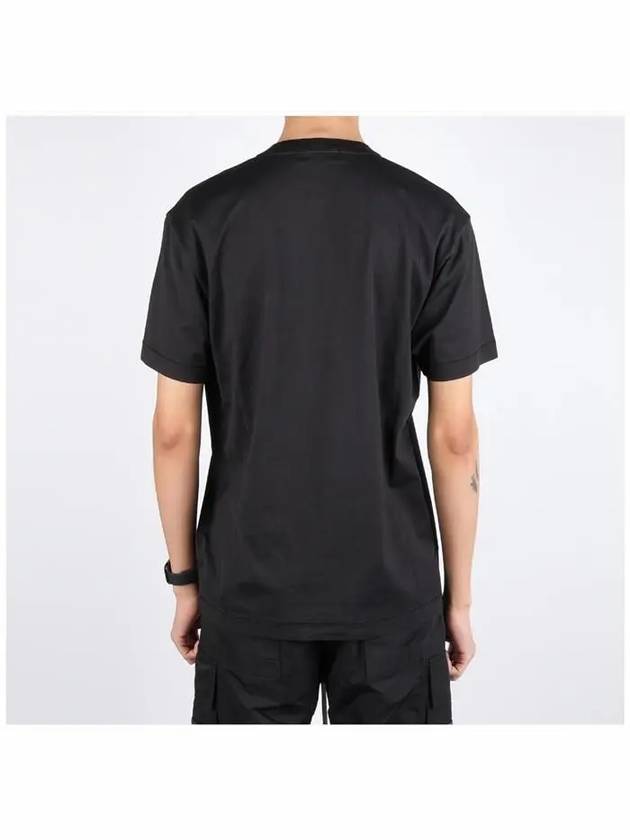 Logo Patch Short Sleeve T-Shirt Black - STONE ISLAND - BALAAN 5