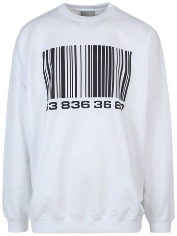 Big Large Barcode Sweatshirt White - VETEMENTS - BALAAN 1