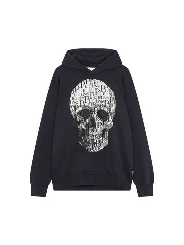 Men's Skull and Plain Hooded Sweatshirt Black - PHILIPP PLEIN - BALAAN 1