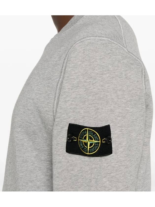 Compass Patch Cotton Sweatshirt Melange Grey - STONE ISLAND - BALAAN 6